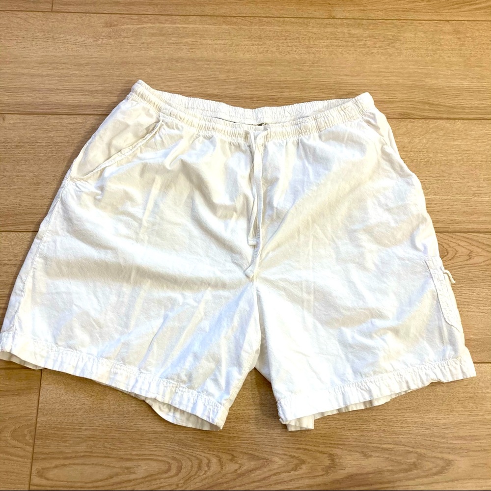 3/$20 White Cotton Elastic High Waisted Mom Shorts